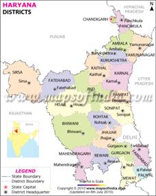 Haryana District Map